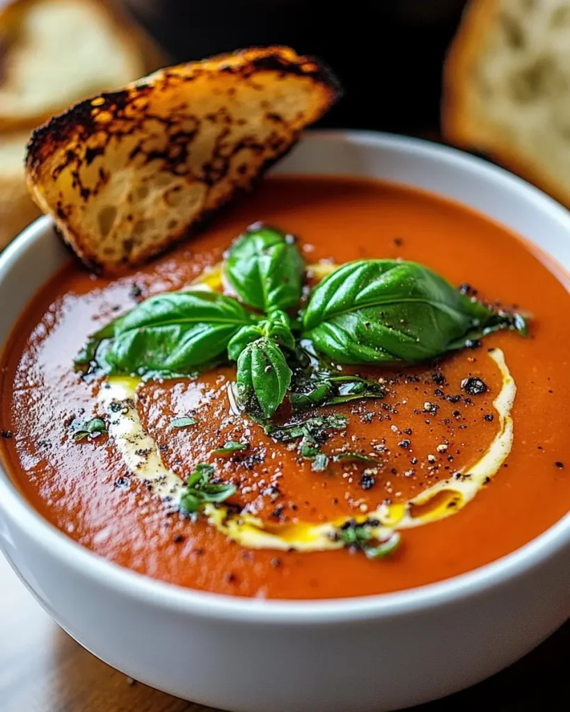 Sopa Cremosa de Tomate Asado y Ajo First Image First Image