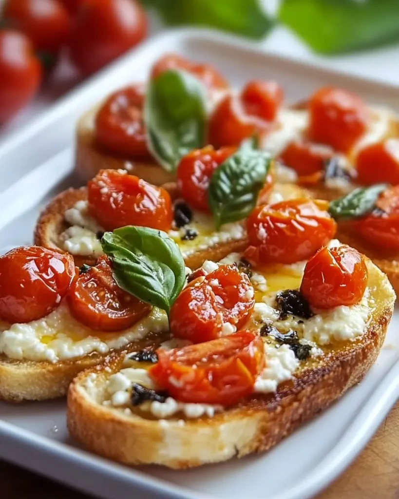 Bruschetta de Tres Quesos y Tomate First Image First Image
