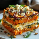 Lasaña de Batata, Calabaza Mantequilla y Zanahoria con Feta First Image First Image