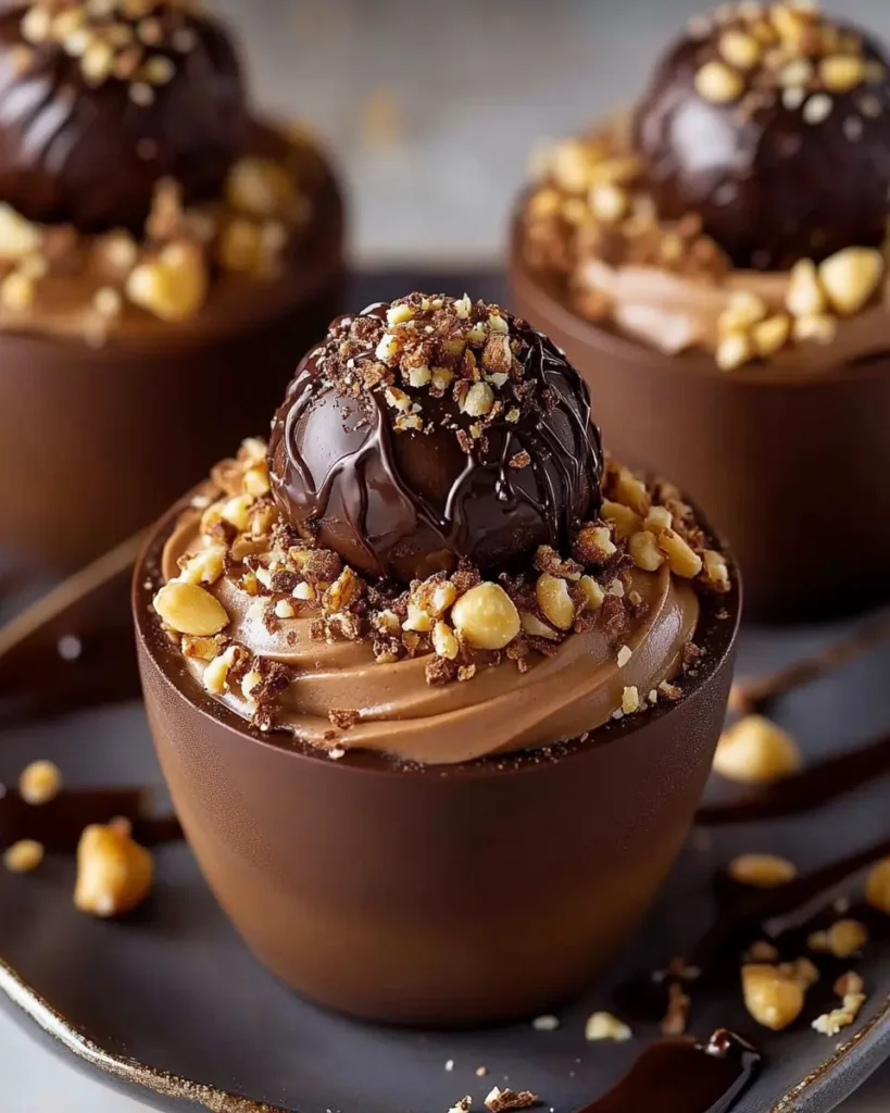 Mousse de Chocolate Ferrero Rocher en Tazones First Image First Image