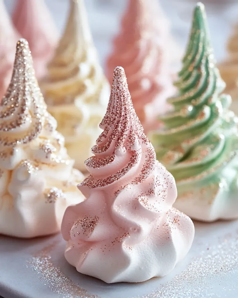 Meringues en forma de árbol de Navidad First Image First Image