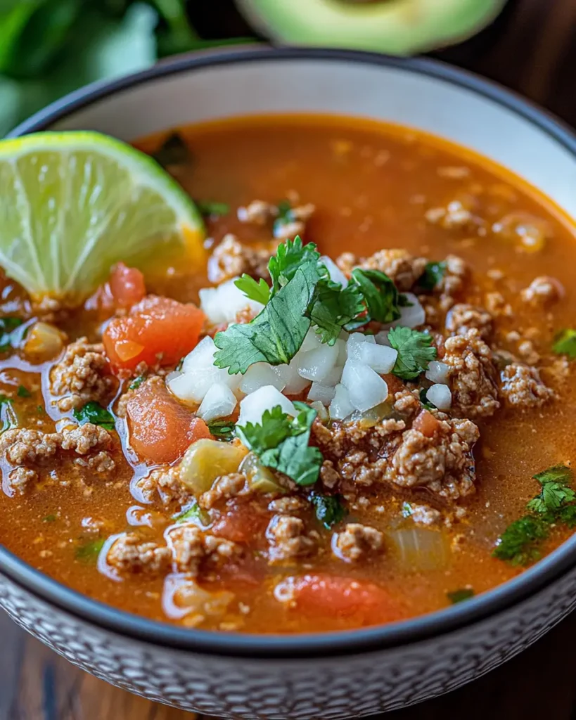 Sopa de Carne Molida con Tomate First Image First Image