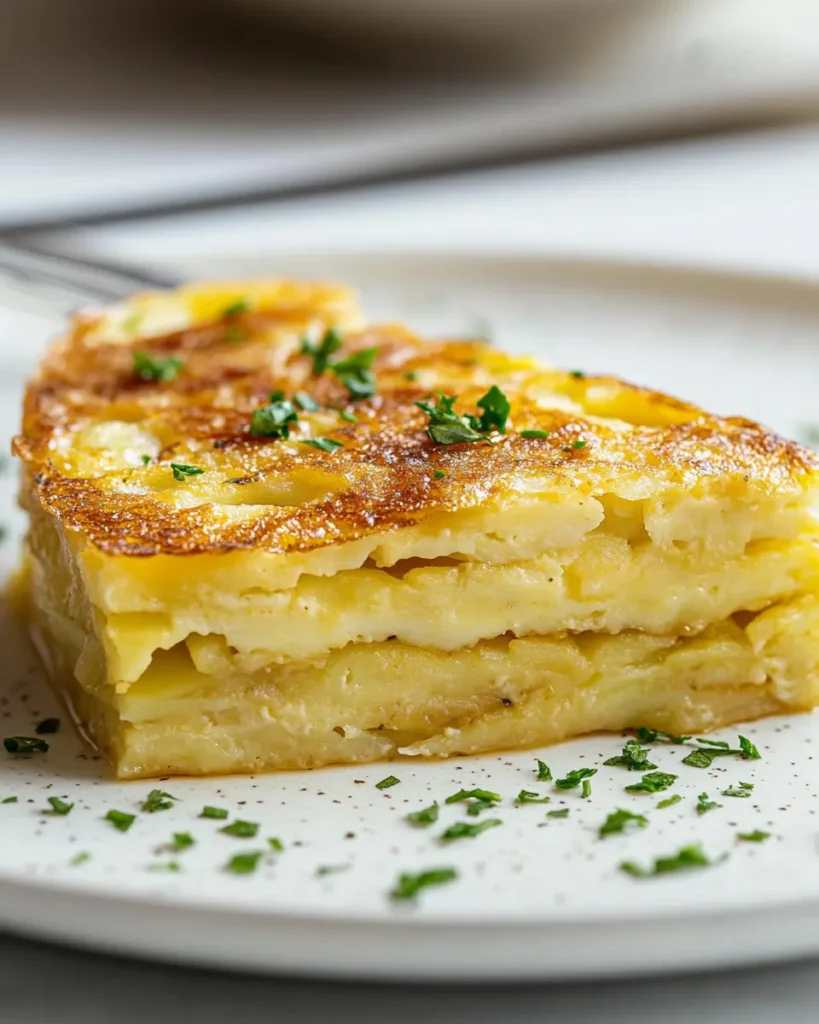 Tortilla Española Cremosa con Papas Confitadas en Aceite de Oliva First Image First Image
