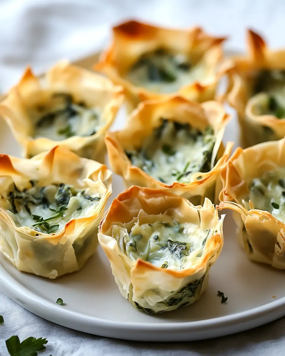 Tazas de Phyllo de Espinacas y Alcachofas "Adorno" First Image First Image