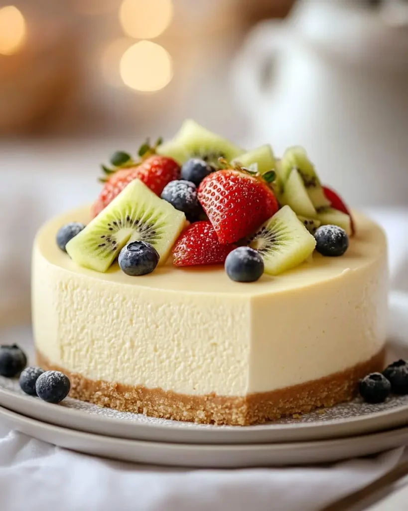 Cheesecake de Chocolate Blanco y Frutas First Image First Image