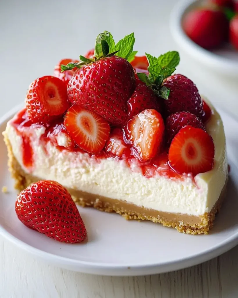 Tarta de Queso con Fresas Casera First Image First Image