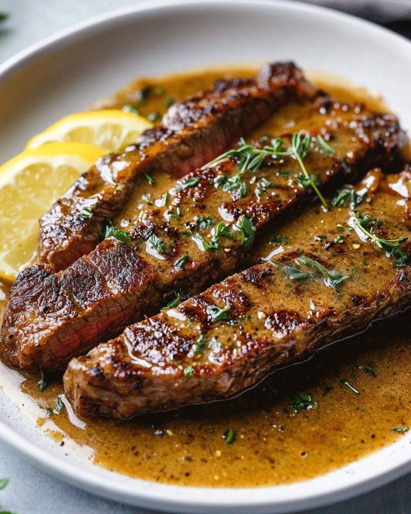 Bistec a la Sartén con Salsa de Mantequilla