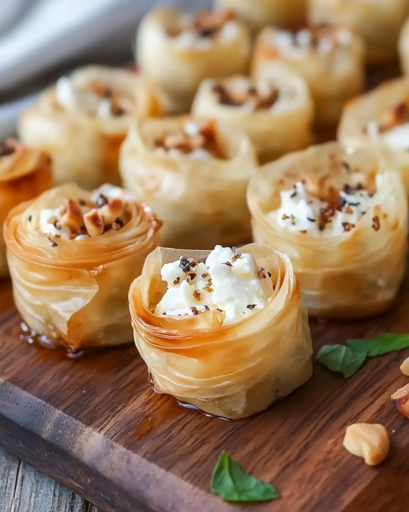 Bocaditos de Feta y Miel en Masa Phyllo