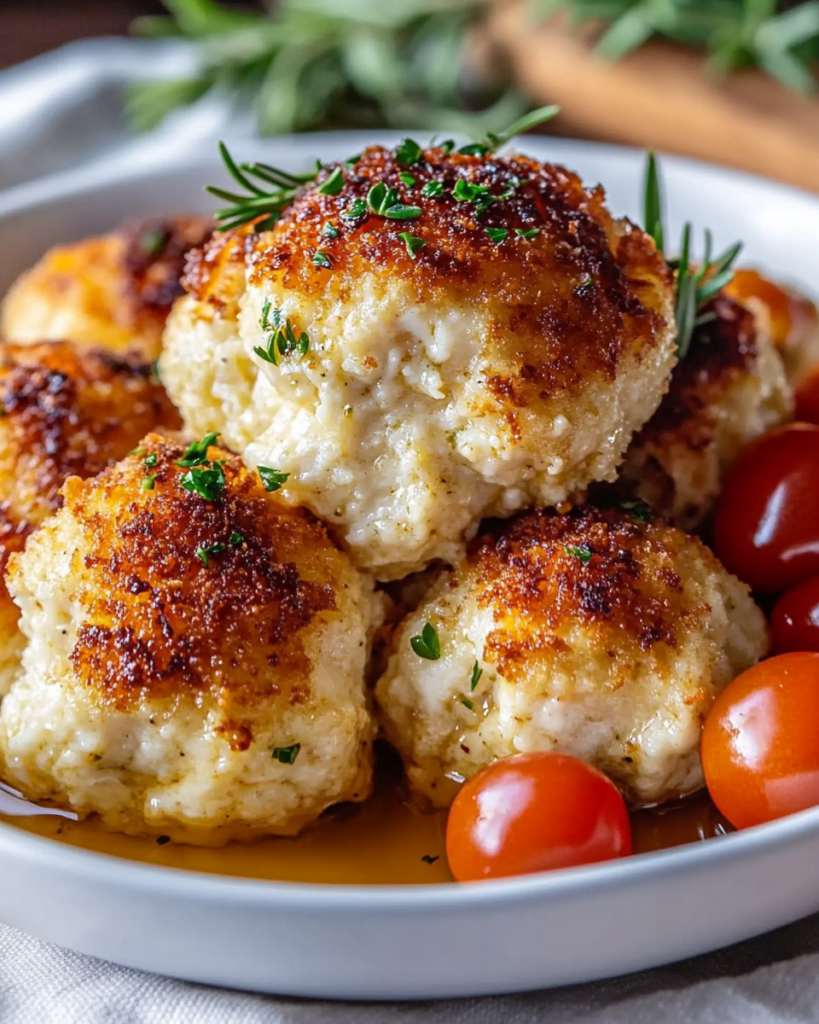 Bolas de Pollo Nubladas con Parmesano