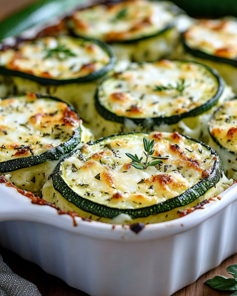 Calabacín al horno con requesón y parmesano