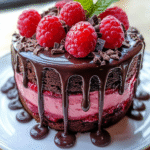 Delicia de Chocolate con Frambuesas y Cacao
