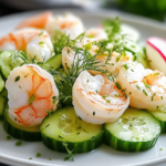 Ensalada Cremosa de Pepino y Camarones