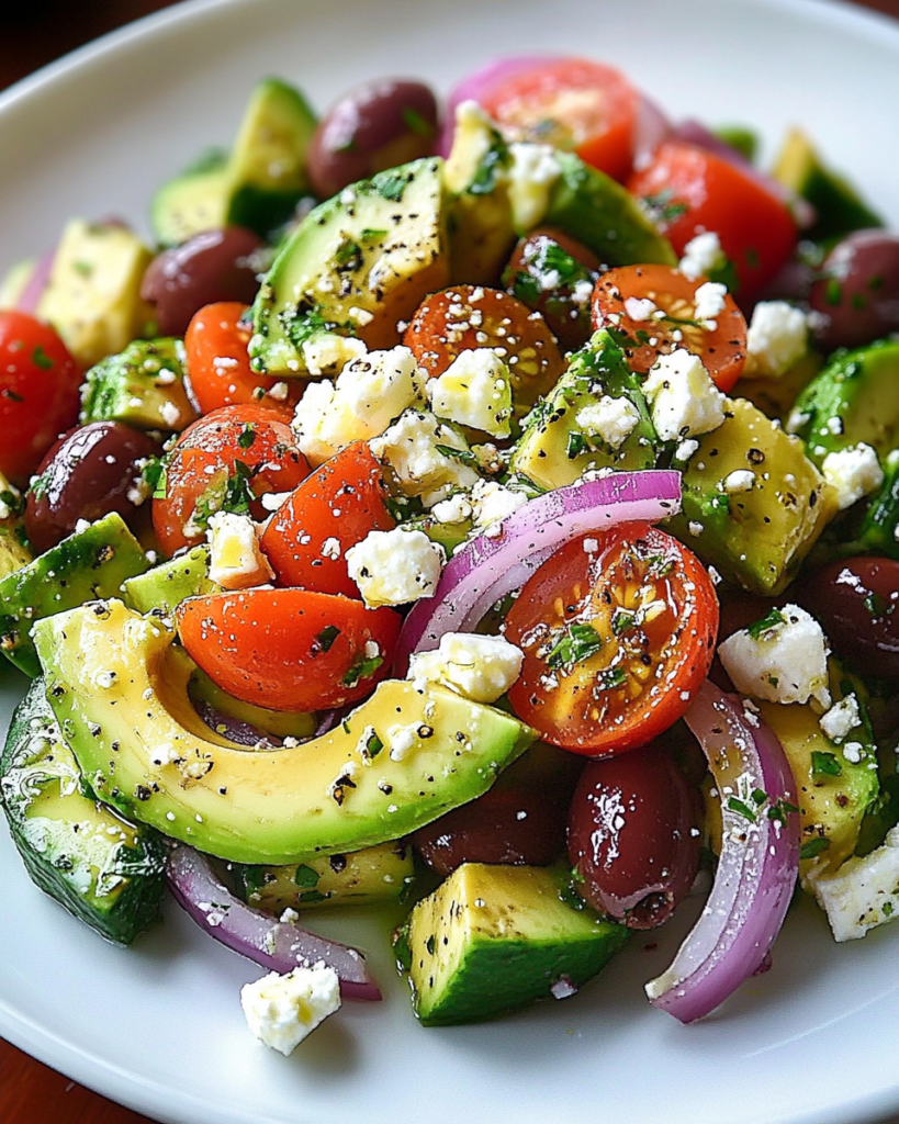 Ensalada Mediterránea de Aguacate Picante
