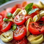 Ensalada Refrescante de Tomate y Alcachofa
