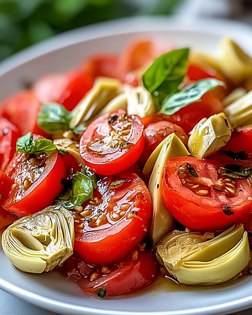 Ensalada Refrescante de Tomate y Alcachofa
