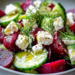 Ensalada de Remolacha con Feta, Pepinos y Eneldo