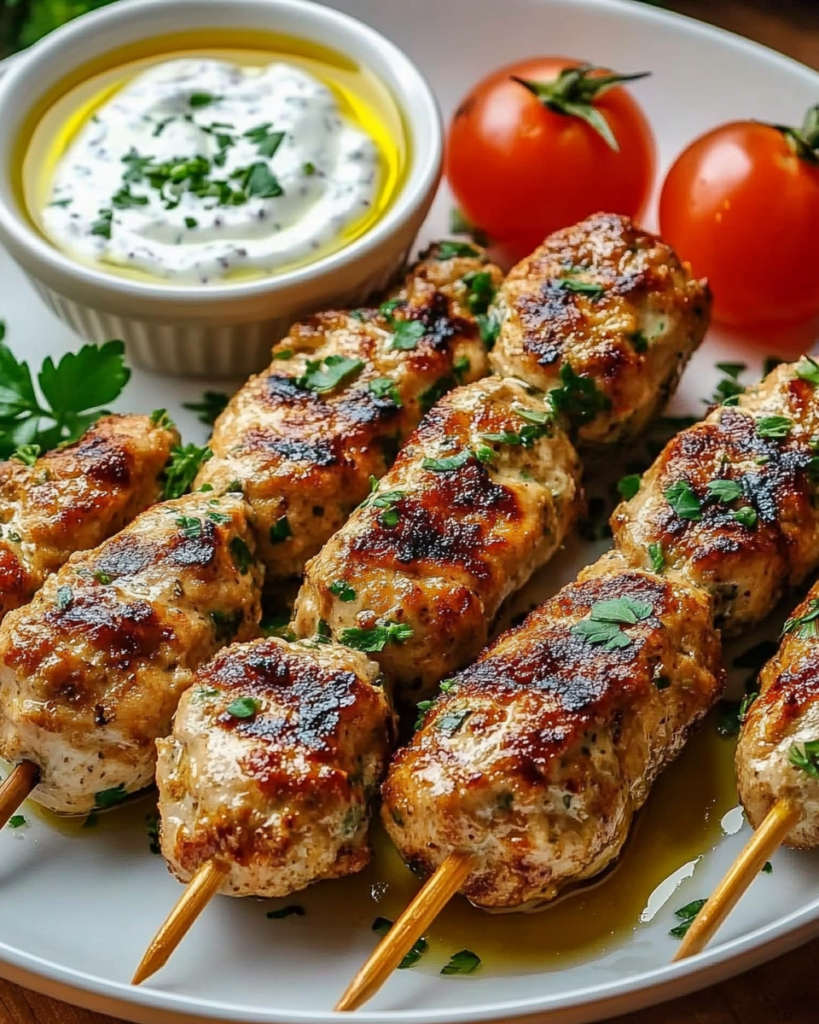 Koftas de Pollo con Salsa de Yogur y Ajo