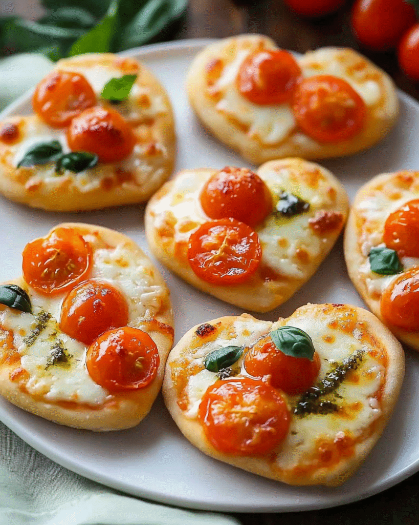 Mini Pizzas en Forma de Corazón
