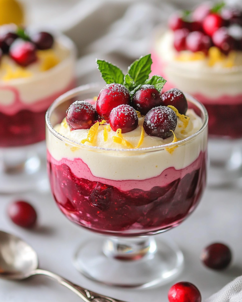 Mousse de Queso Crema de Limón y Arándano