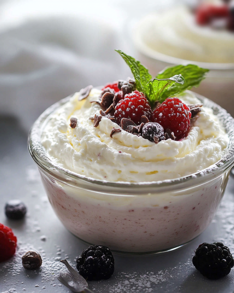 Mousse de Requesón con Vainilla y Chocolate