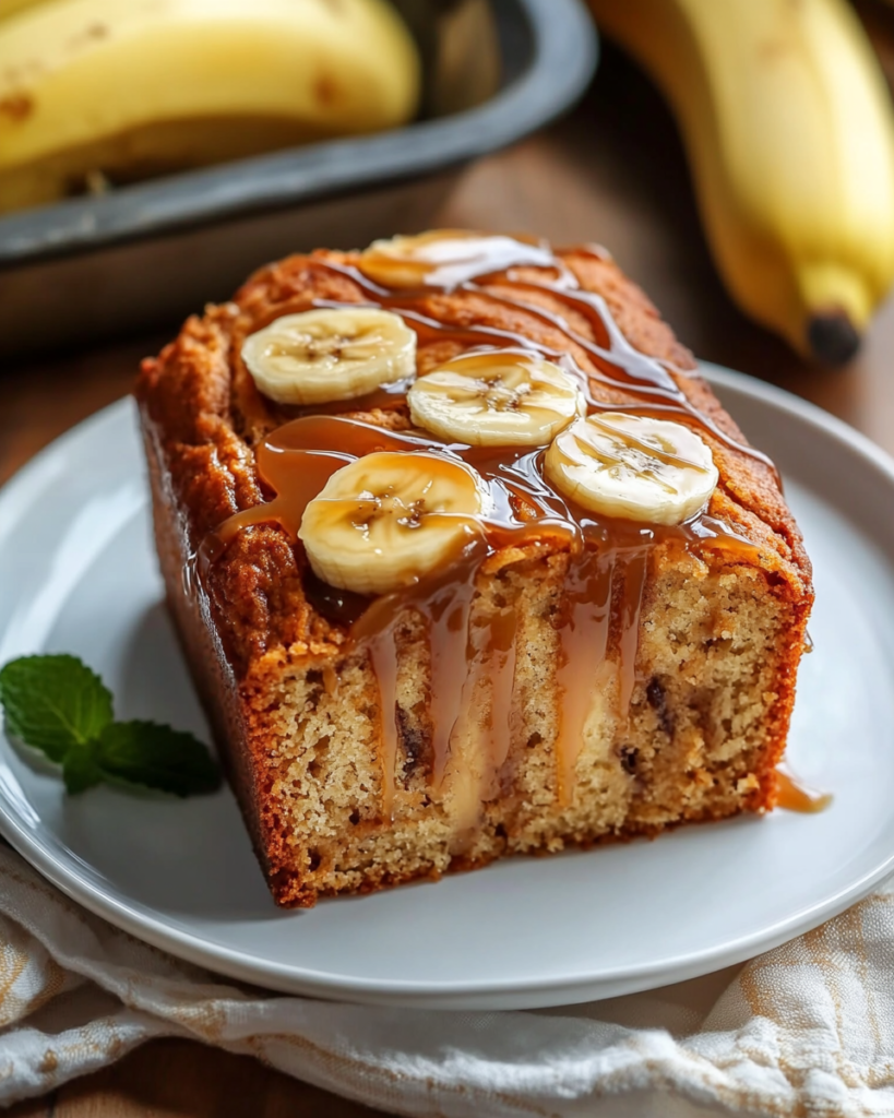 Pan de Plátano con Remolino de Caramelo