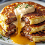 Pancakes de Salchicha con Salsa Dulce