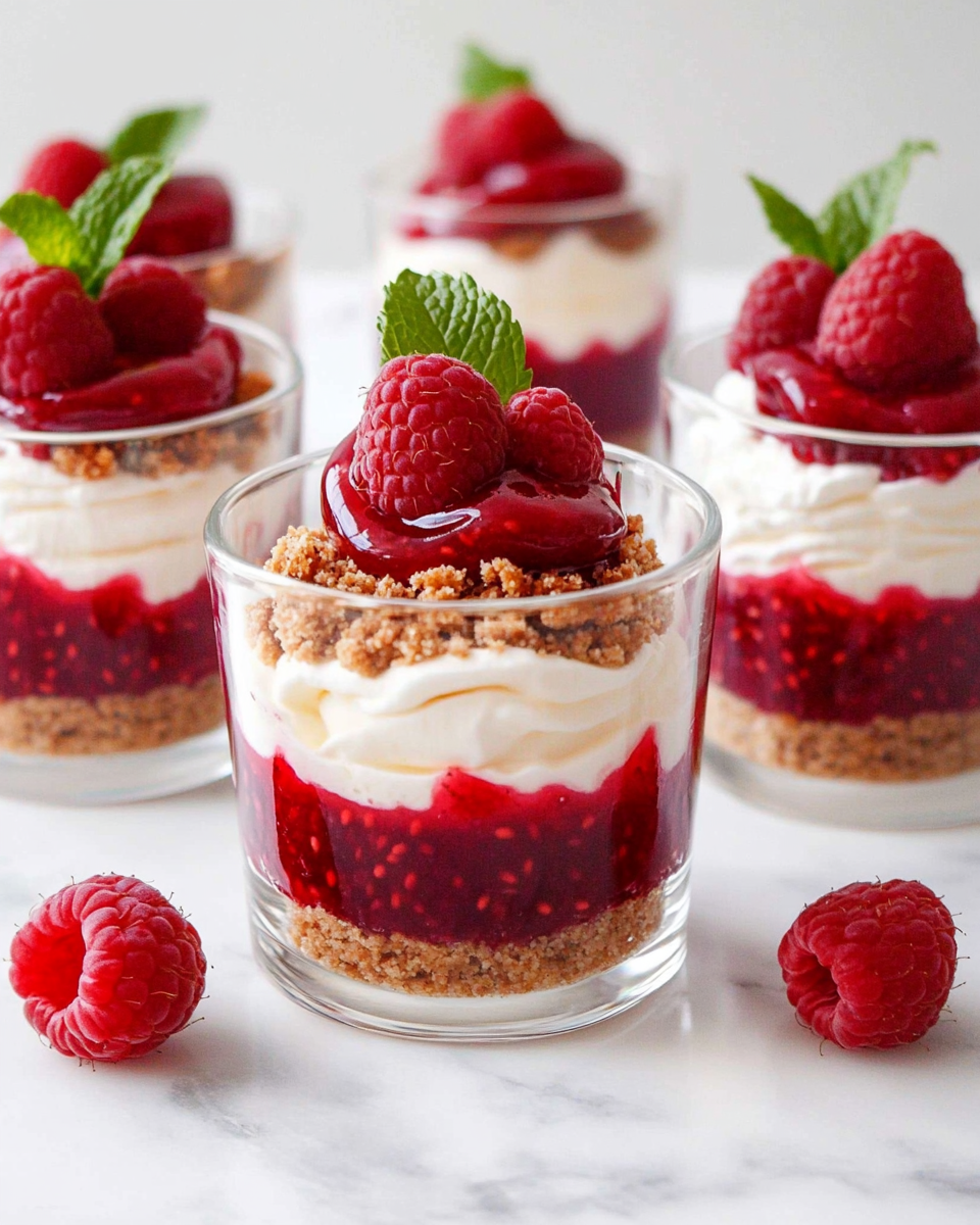Parfait de Cheesecake de Frambuesa sin Hornear para San Valentín