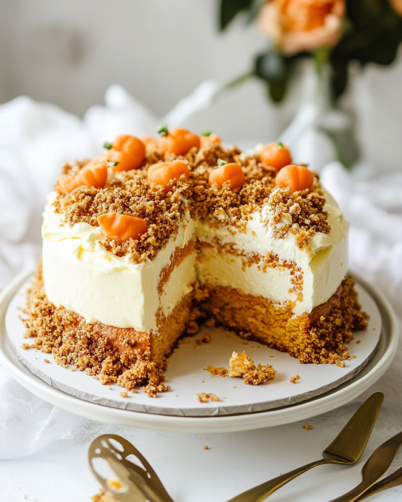 Pastel Crumble de Zanahoria y Queso Crema