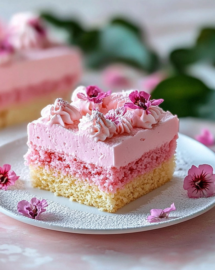 Pastel Cuadrado de Vainilla Rosa