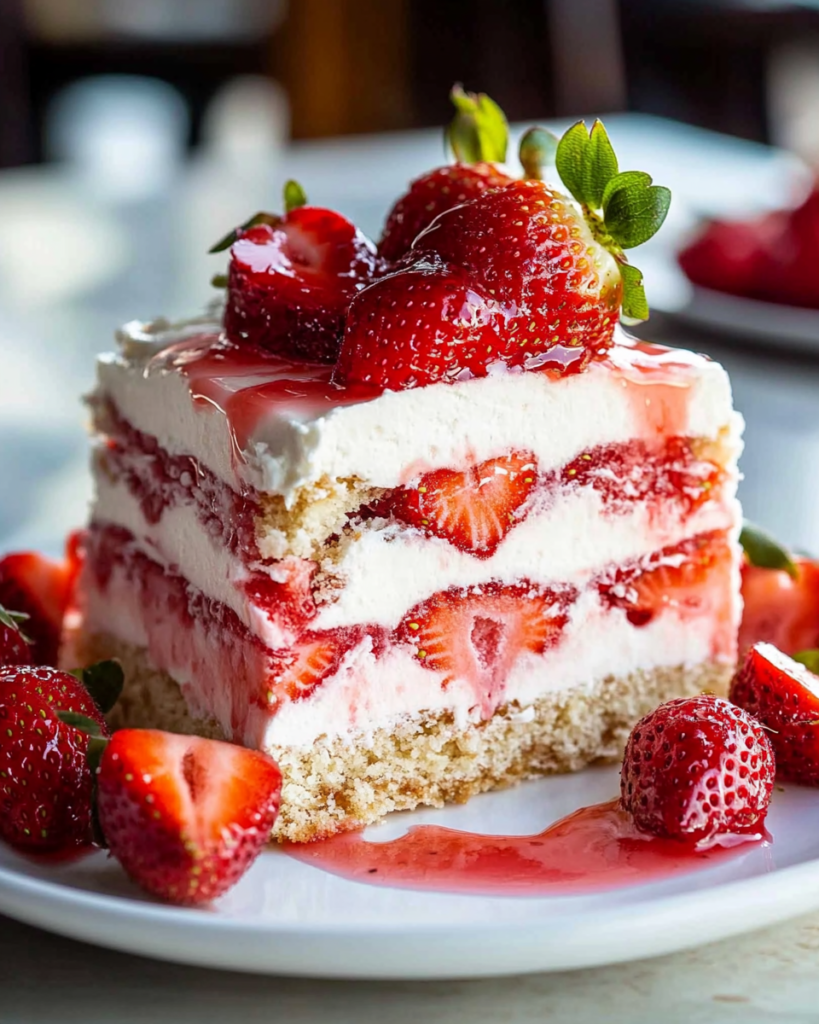Pastel Helado de Fresa y Queso Crema
