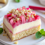 Pastel de Ruibarbo con Glaseado Suave