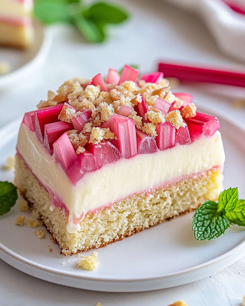 Pastel de Ruibarbo con Glaseado Suave