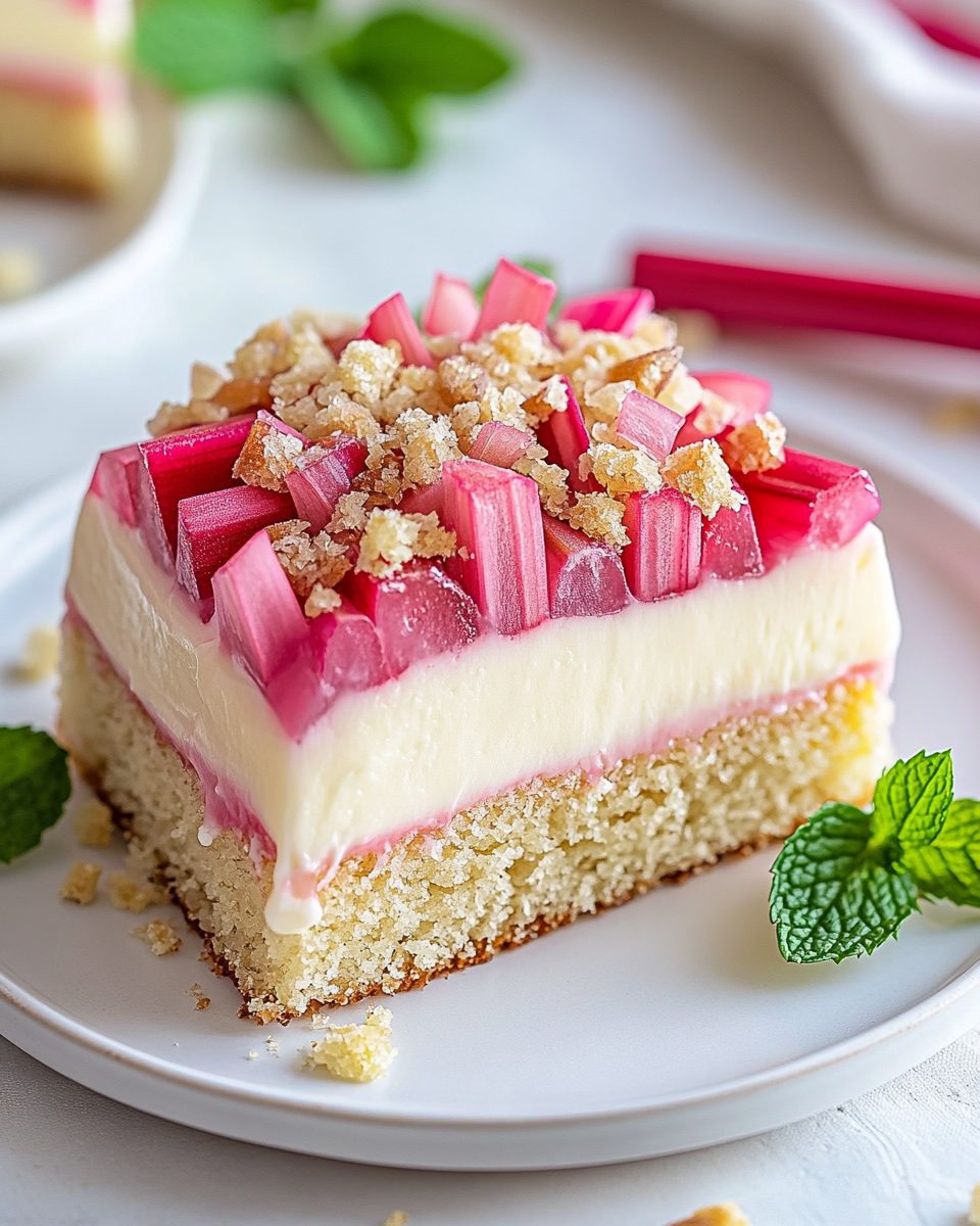 Pastel de Ruibarbo con Glaseado Suave