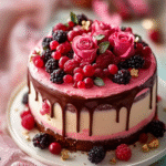 Pastel de San Valentín con Corazón de Fresa