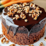 Pastel de Zanahoria y Nueces con Cobertura de Chocolate
