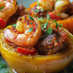 Pimientos Rellenos Cajún Surf y Turf
