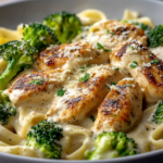 Pollo Cajún con Brócoli en Salsa Alfredo