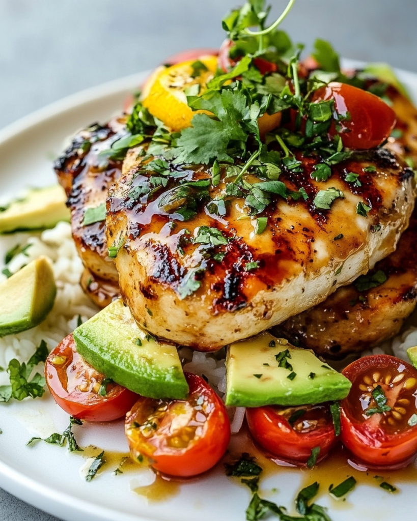 Pollo a la Miel y Limón con Aguacate
