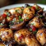 Pollo a la Pimienta Negra con Champiñones