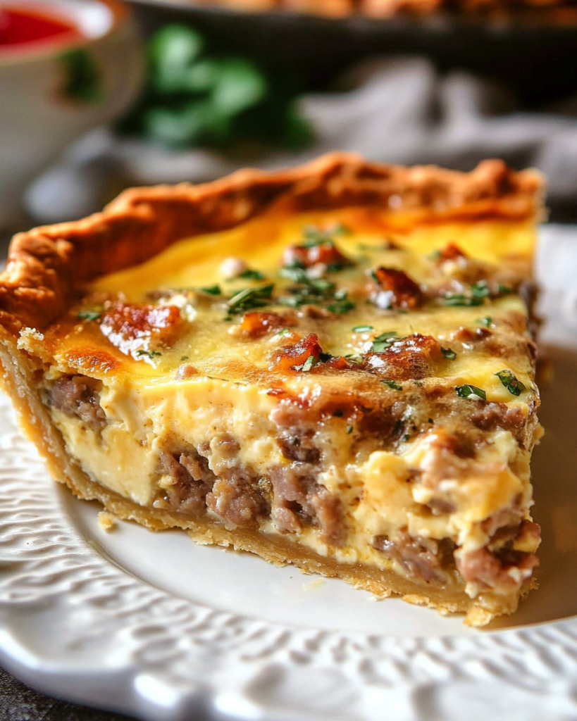 Quiche de Salchicha con Salsa de Salchicha