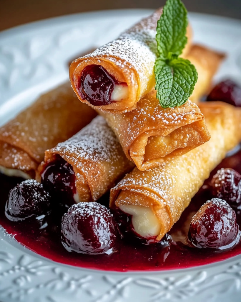 Rollitos de Queso Crema de Cereza en Freidora de Aire
