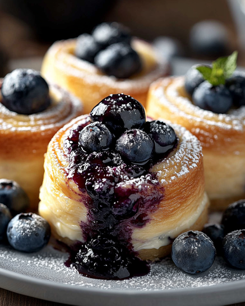 Rollos de Cheesecake de Arándano