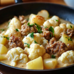 Salteado Cremoso de Carne Picada con Coliflor y Patatas