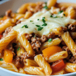 Sartén de Pasta con Carne y Queso
