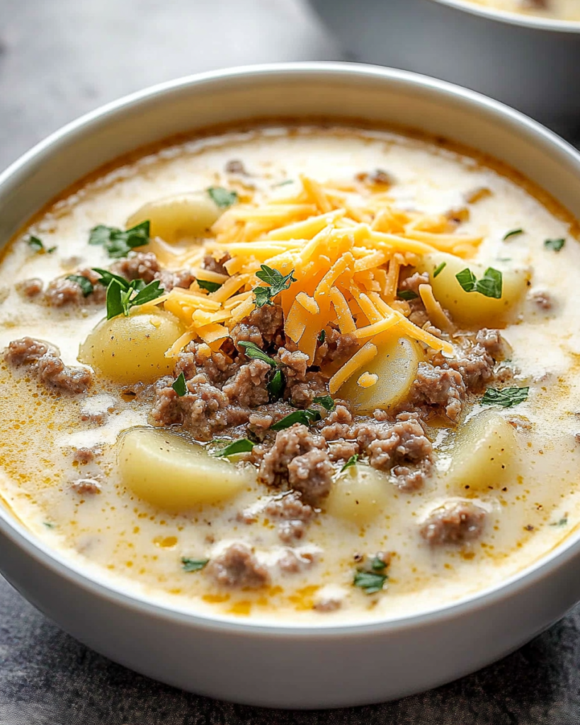 Sopa Cremosa de Carne y Papas