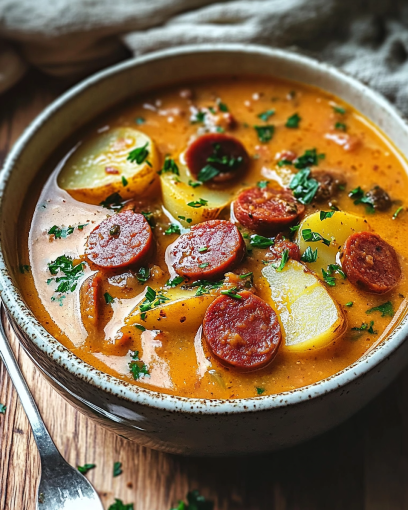 Sopa Española de Patatas con Chorizo