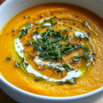 Sopa Vegana de Zanahoria y Batata