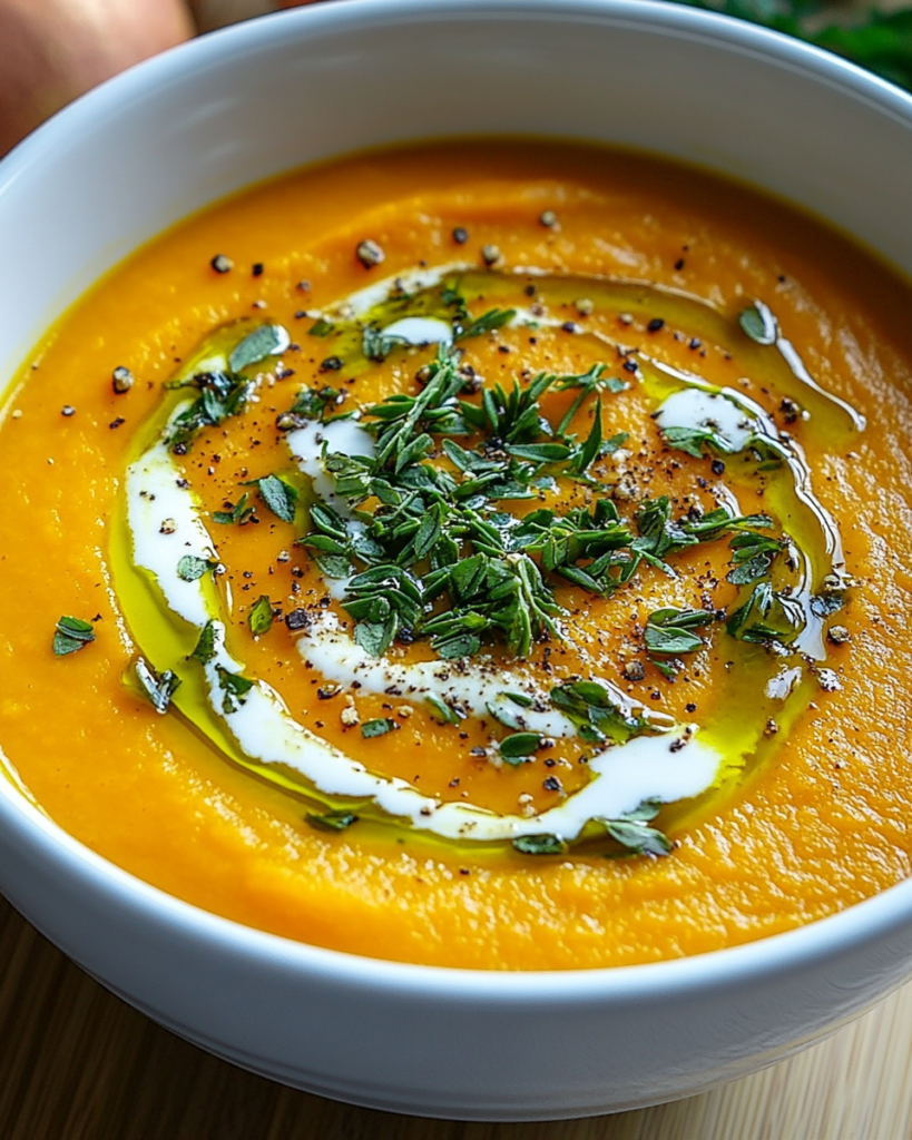 Sopa Vegana de Zanahoria y Batata
