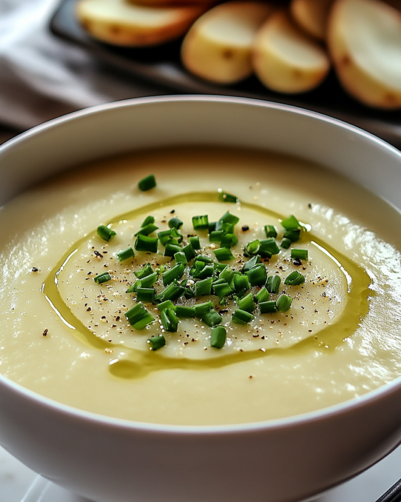 Sopa cremosa de papa y puerro