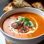 Sopa de Tomate Asado y Ajo